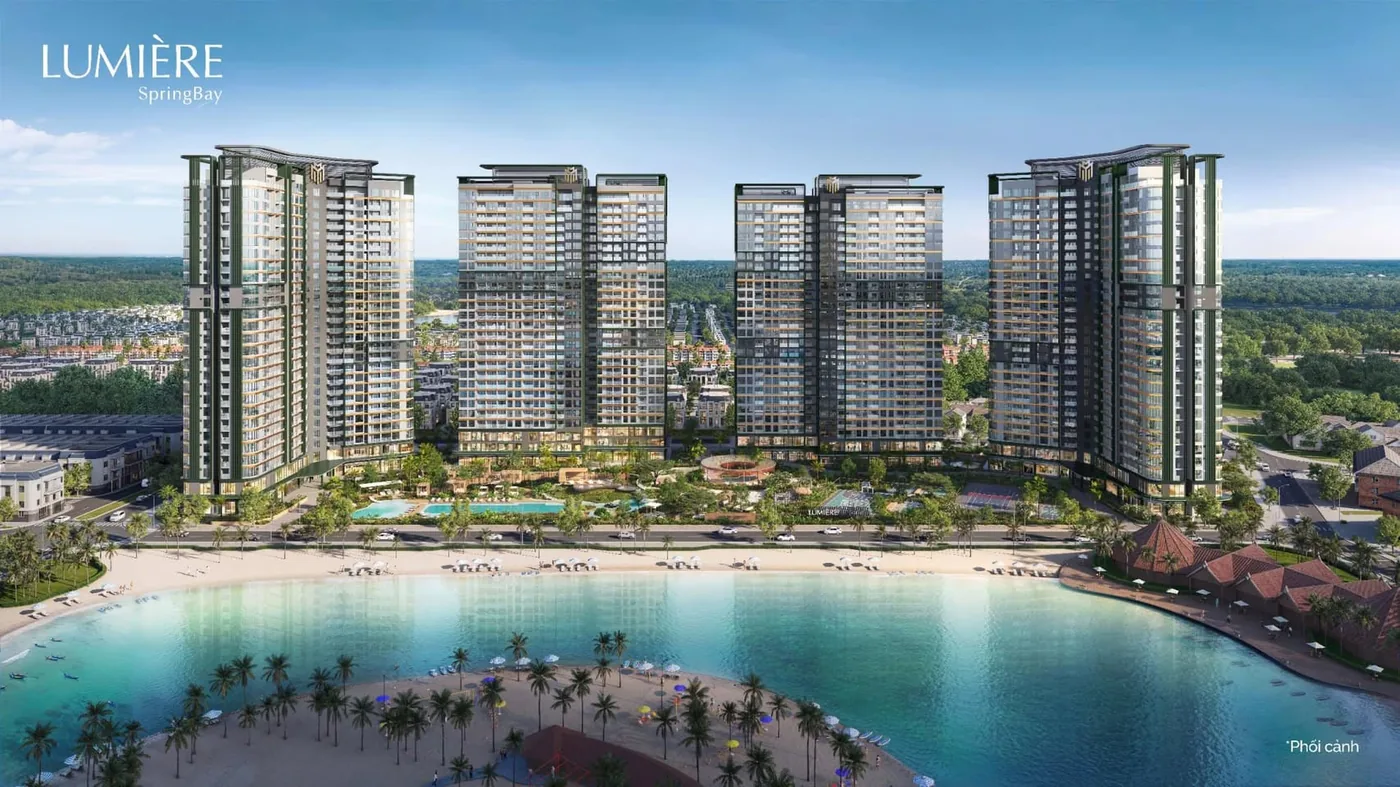 Phối cảnh LUMIÈRE SpringBay bên biển hồ